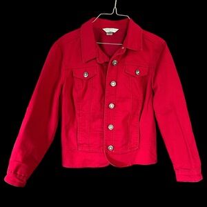 Like New Christopher & Banks Red Jean Jacker P/L